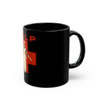 HELP Nurse Red Cross Black Mug
