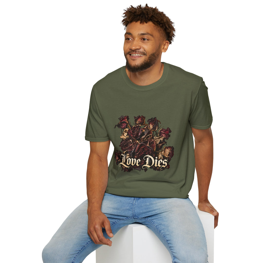 Love Dies Gothic Rose Graphic T-Shirt