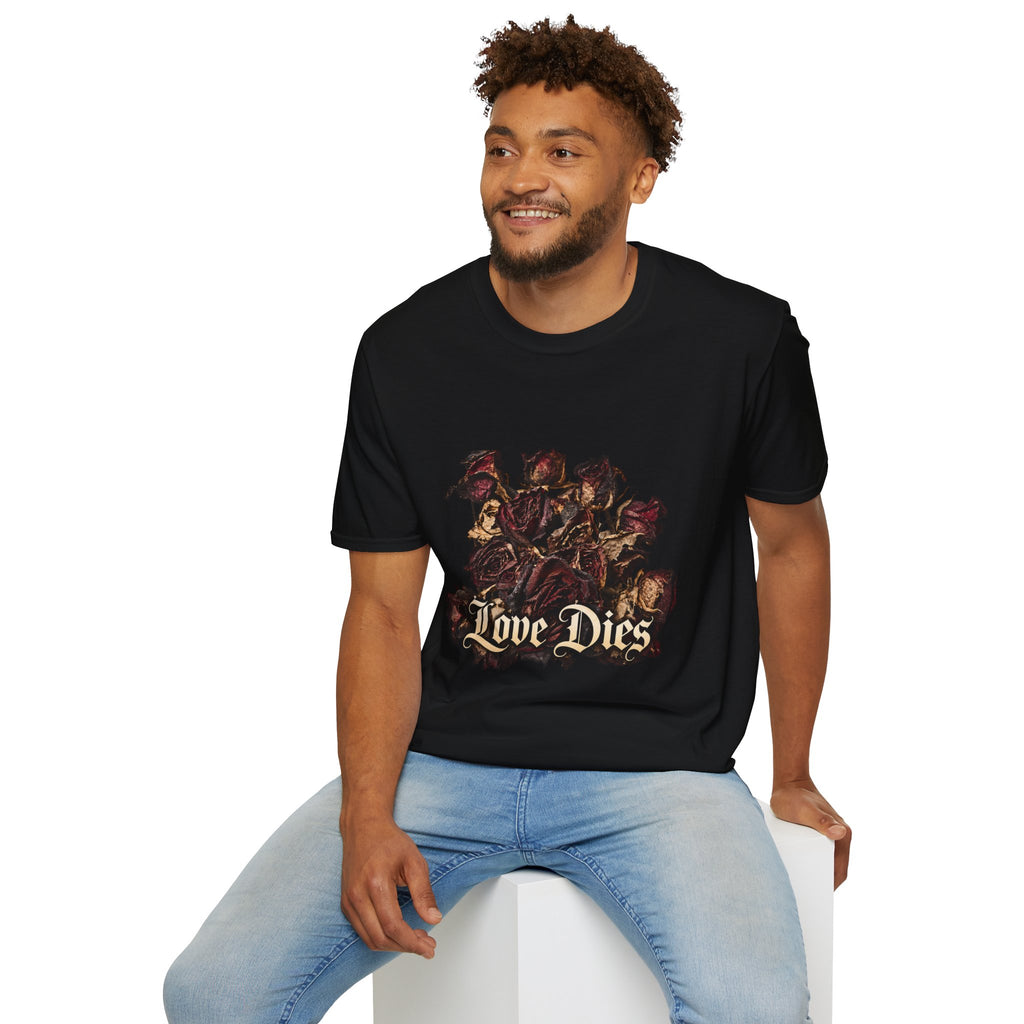 Love Dies Gothic Rose Graphic T-Shirt