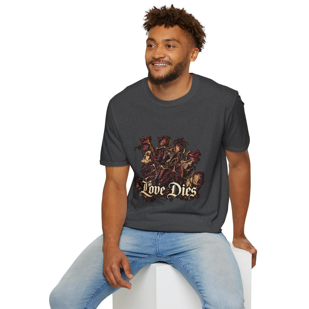 Love Dies Gothic Rose Graphic T-Shirt
